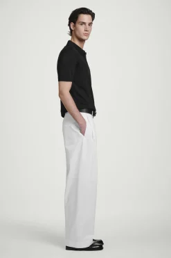 Hot COS SLIM KNITTED SILK ZIPUP POLO SHIRT | Czarny