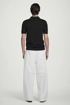 Hot COS SLIM KNITTED SILK ZIPUP POLO SHIRT | Czarny