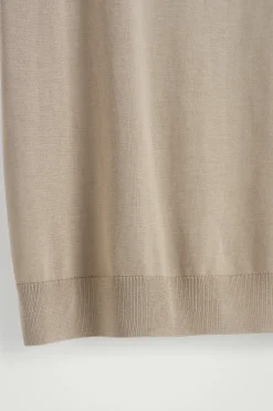Discount COS SLIM KNITTED SILK ZIPUP POLO SHIRT | Szarobrązowy
