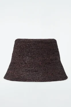Outlet COS SŁOMKOWY KAPELUSZ TYPU BUCKET Brązowy