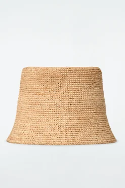 Outlet COS SŁOMKOWY KAPELUSZ TYPU BUCKET Beżowy