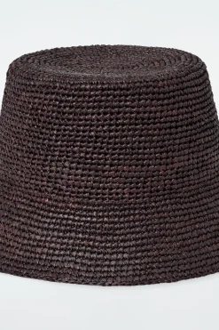 Outlet COS SŁOMKOWY KAPELUSZ TYPU BUCKET Brązowy