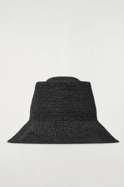 Hot COS SŁOMKOWY KAPELUSZ TYPU BUCKET Czarny