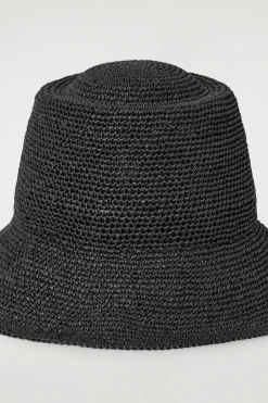 Hot COS SŁOMKOWY KAPELUSZ TYPU BUCKET Czarny