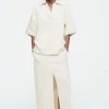 New COS SPÓDNICA MAXI Z DIAGONALU Z LNEM W STYLU UTILITY