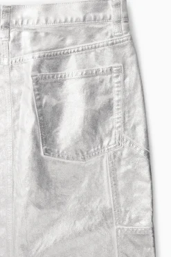 Fashion COS SPÓDNICA MAXI Z POWLEKANEGO DENIMU