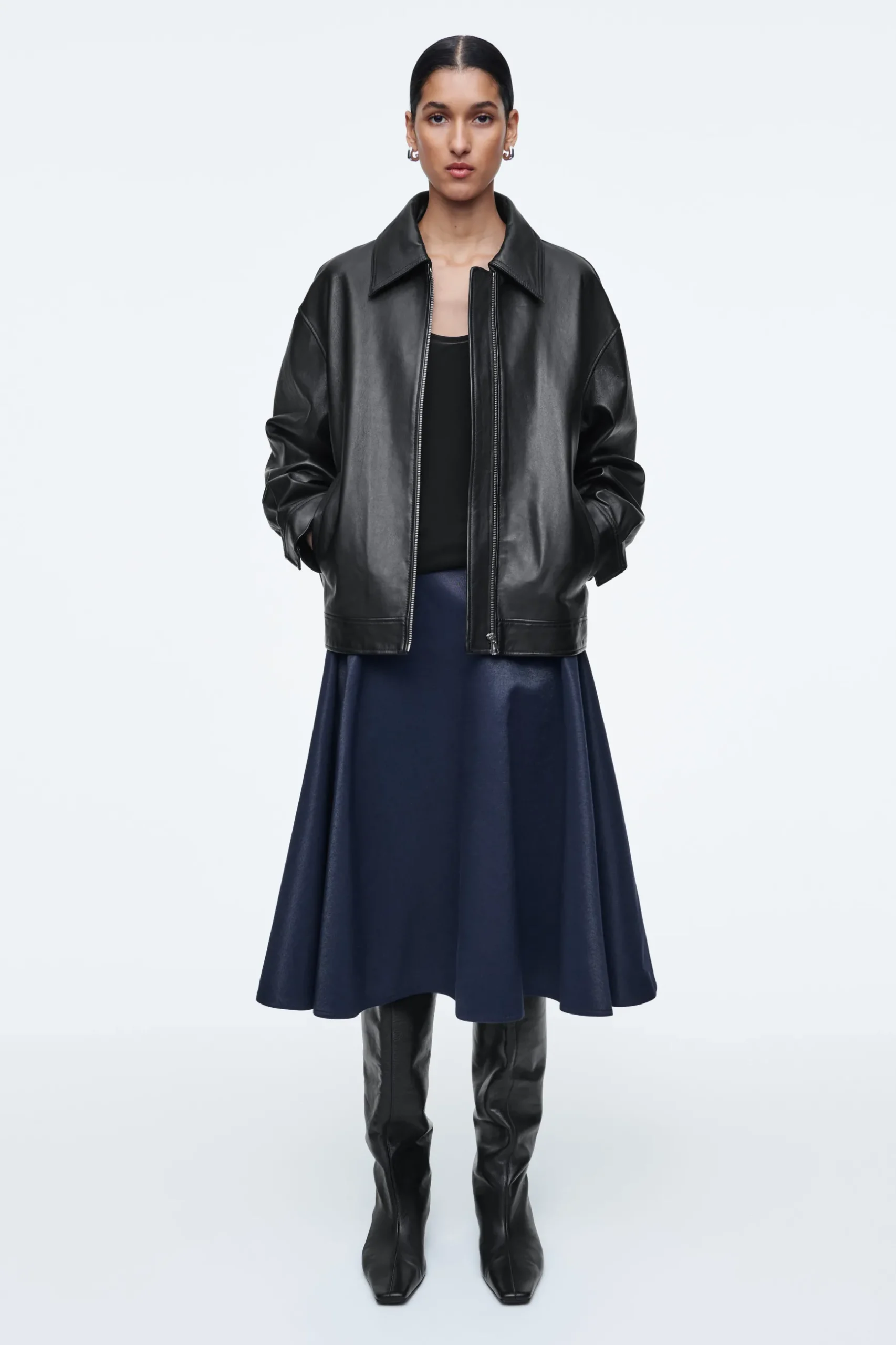 Clearance COS SPÓDNICA Z DENIMU Z EFEKTEM WET LOOK