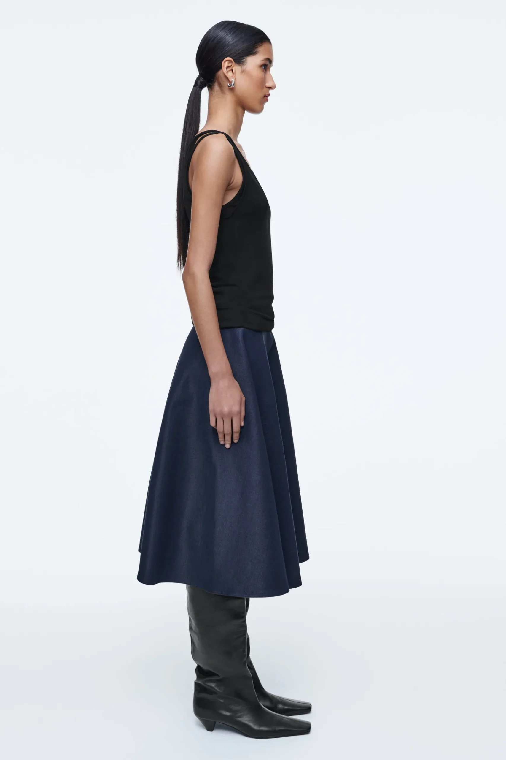 Clearance COS SPÓDNICA Z DENIMU Z EFEKTEM WET LOOK