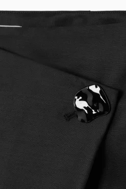 Fashion COS SPÓDNICZKA MINI Z DOMIESZKĄ WEŁNY I BROSZKĄ