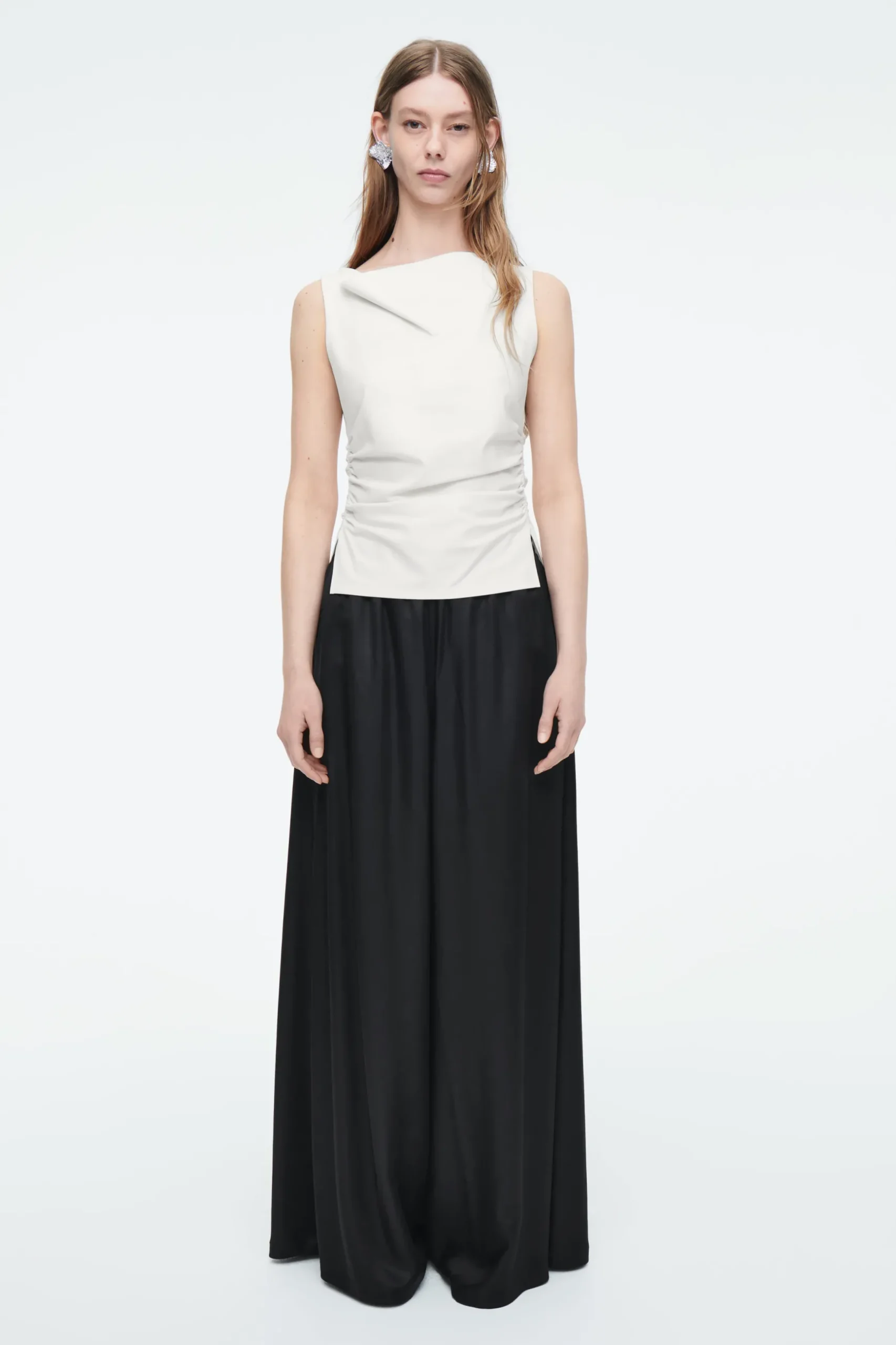 Fashion COS SPODNIE PALAZZO Z DIAGONALU