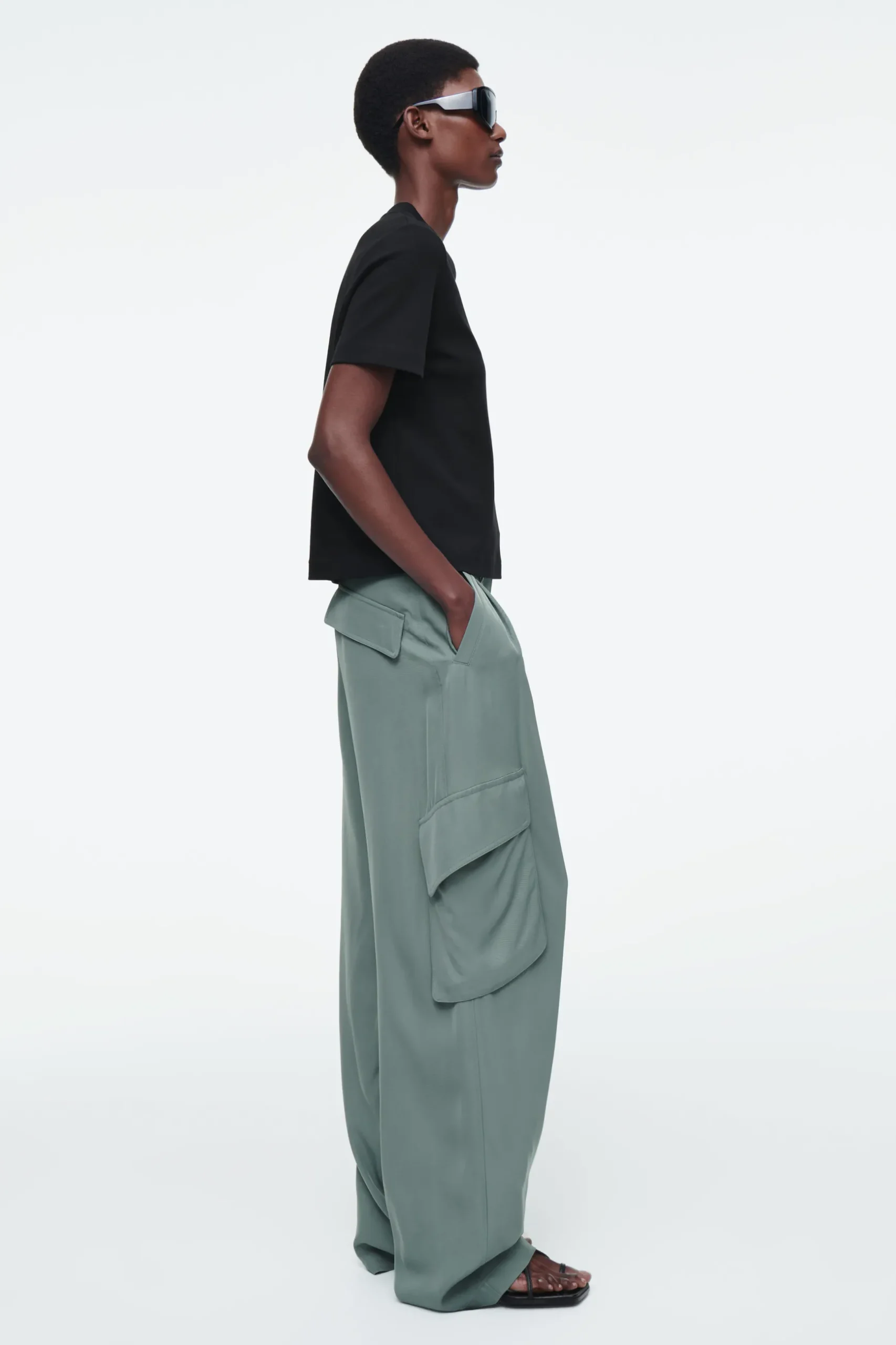 Hot COS SPODNIE PAPERBAG W STYLU UTILITY