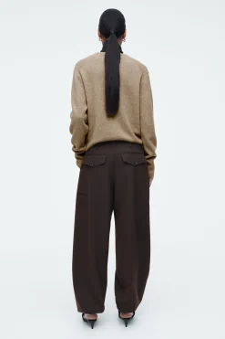Fashion COS SPODNIE Z DIAGONALU Z NOGAWKAMI BARREL I SZNURKAMI