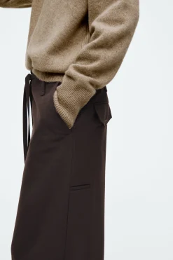 Fashion COS SPODNIE Z DIAGONALU Z NOGAWKAMI BARREL I SZNURKAMI