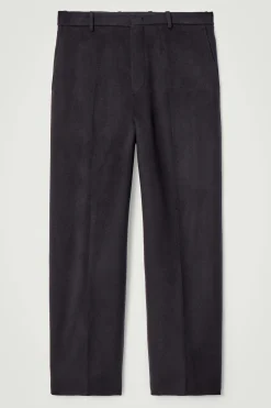 Discount COS SPODNIE Z DWUSTRONNEJ MIESZANKI – RELAXED FIT Granatowy
