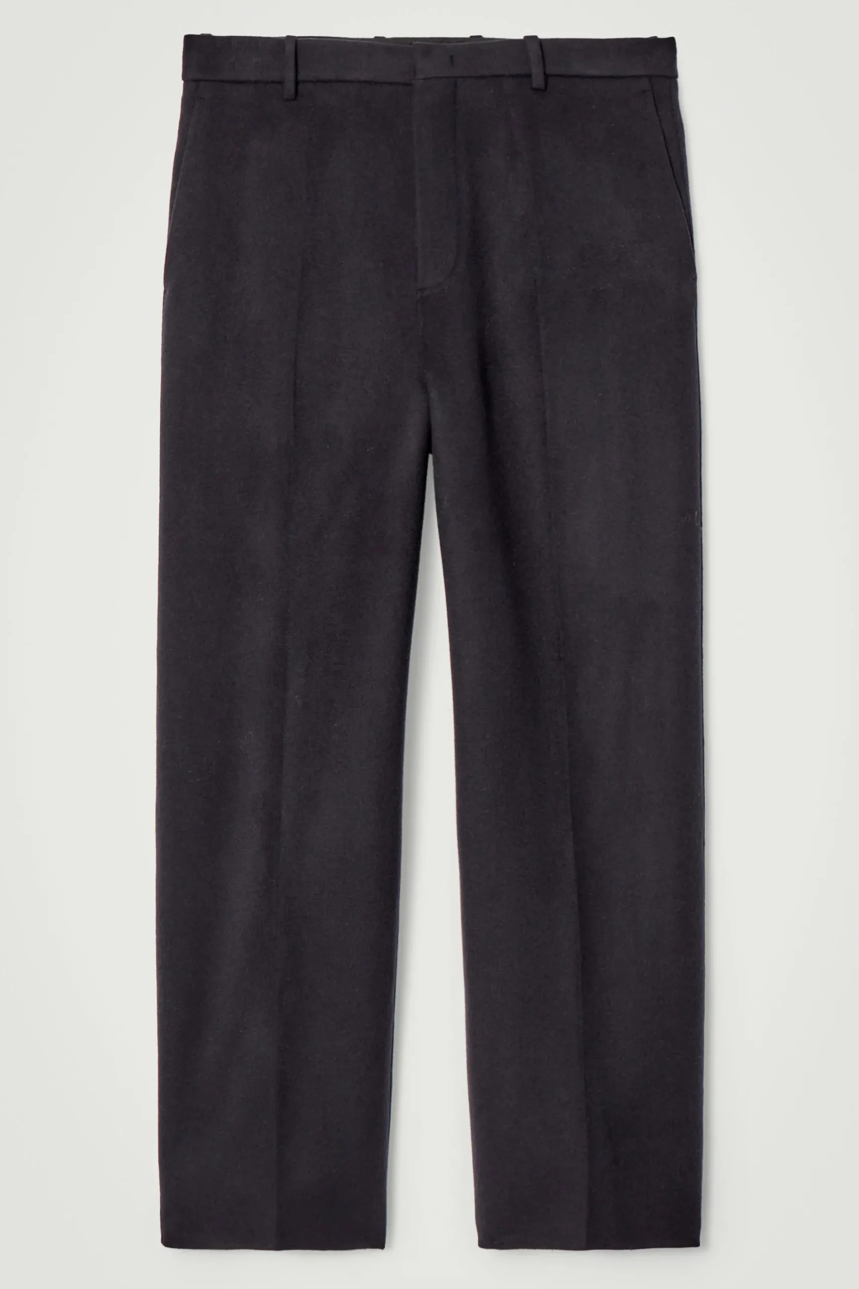 Discount COS SPODNIE Z DWUSTRONNEJ MIESZANKI – RELAXED FIT Granatowy