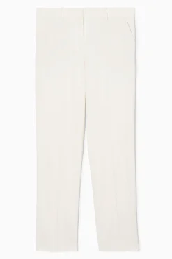 Clearance COS SPODNIE Z KREPY Z PROSTYMI NOGAWKAMI – RELAXED FIT