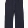 New COS SPODNIE Z LEKKIEGO DENIMU Z PROSTYMI NOGAWKAMI Granatowy