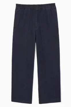 New COS SPODNIE Z LEKKIEGO DENIMU Z PROSTYMI NOGAWKAMI Granatowy