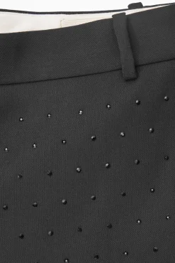 Online COS SPODNIE Z MIESZANKI Z WEŁNĄ ZDOBIONE DIAMENCIKAMI