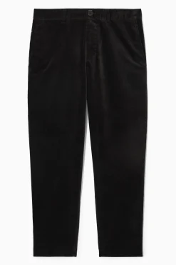 Clearance COS SPODNIE Z PROSTYMI NOGAWKAMI Z BAWEŁNĄ Black