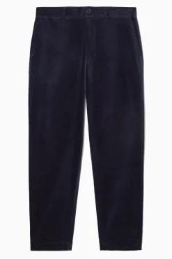 Discount COS SPODNIE Z PROSTYMI NOGAWKAMI Z BAWEŁNĄ Navy