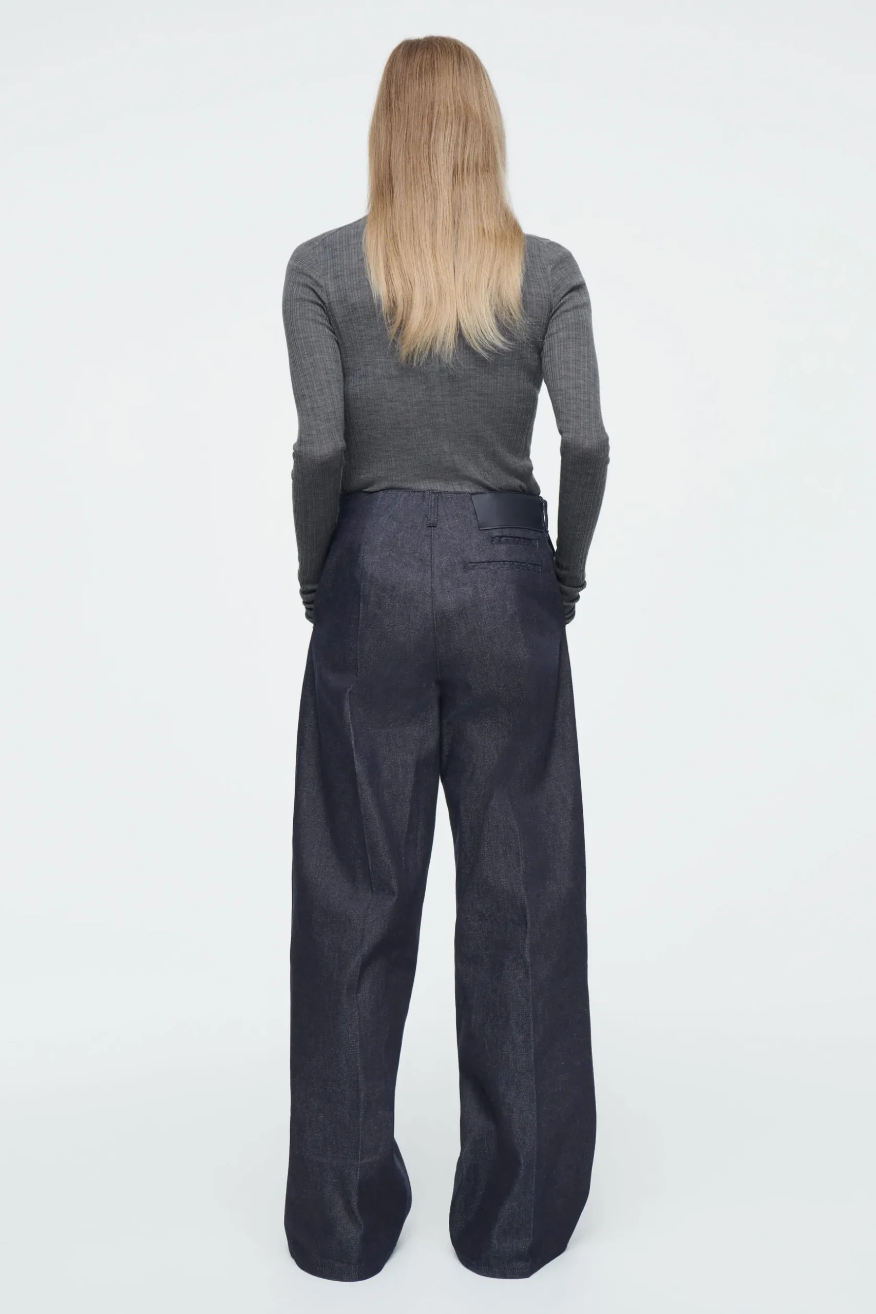 Discount COS SPODNIE Z SUROWEGO DENIMU Z SZEROKIMI NOGAWKAMI