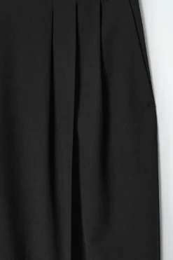 Fashion COS SPODNIE Z WEŁNĄ TYPU BARREL Z PLISOWANIAMI