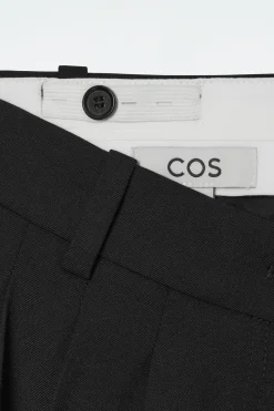 Fashion COS SPODNIE Z WEŁNĄ TYPU BARREL Z PLISOWANIAMI