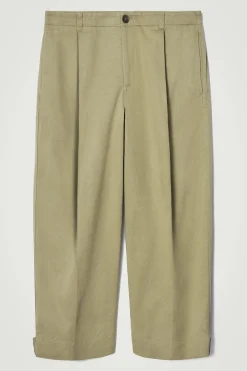 Fashion COS SPODNIE ZE SKRÓCONYMI NOGAWKAMI TYPU BARREL Khaki