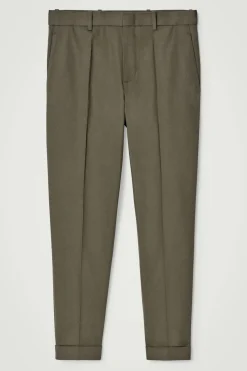 New COS SPODNIE ZE ZWĘŻANYMI I PODWINIĘTYMI NOGAWKAMI Khaki