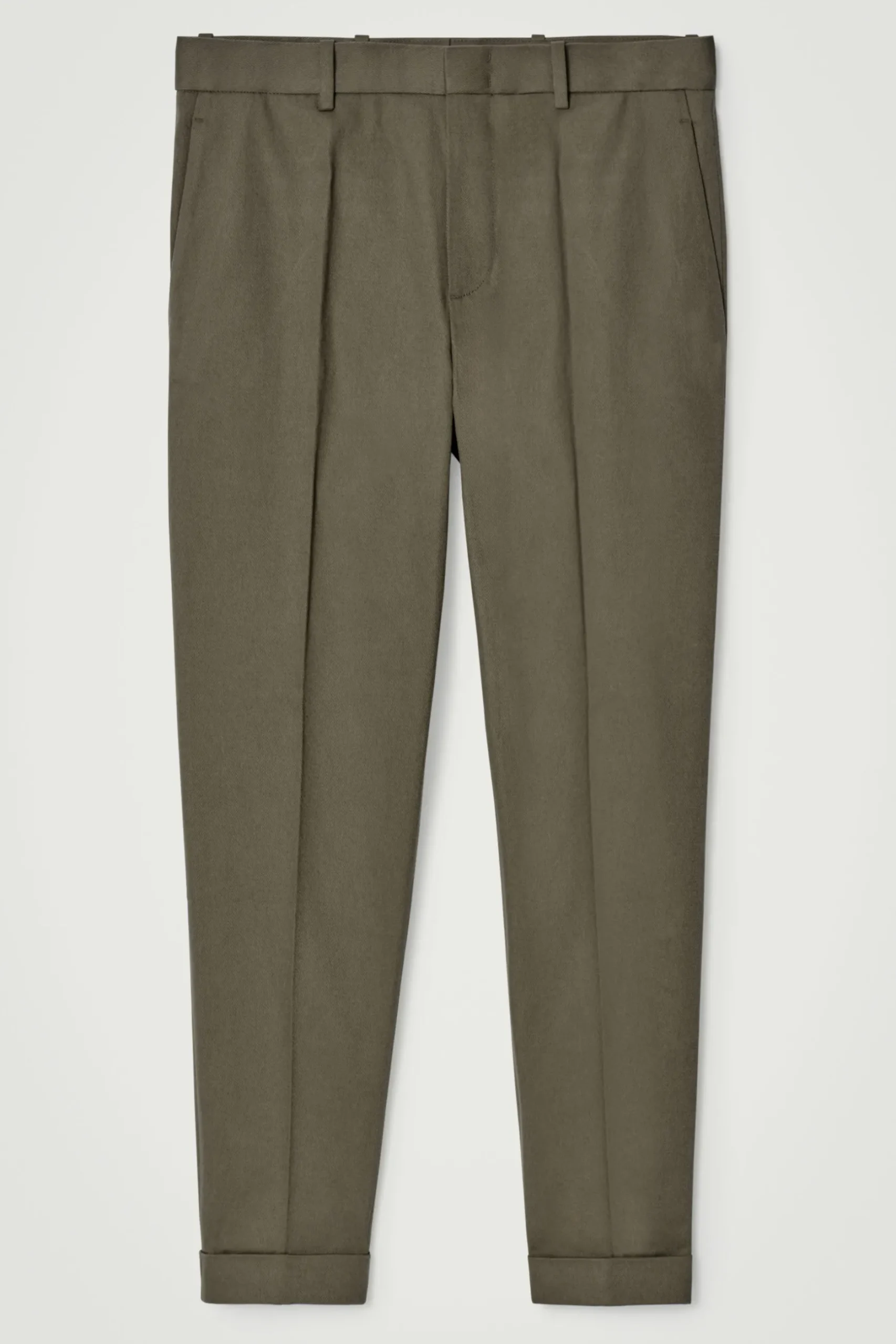 New COS SPODNIE ZE ZWĘŻANYMI I PODWINIĘTYMI NOGAWKAMI Khaki