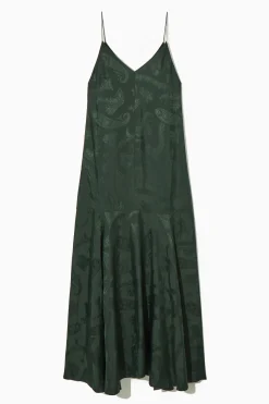 Hot COS SUKIENKA MAXI W ŻAKARDOWY WZÓR Z JEDWABIEM