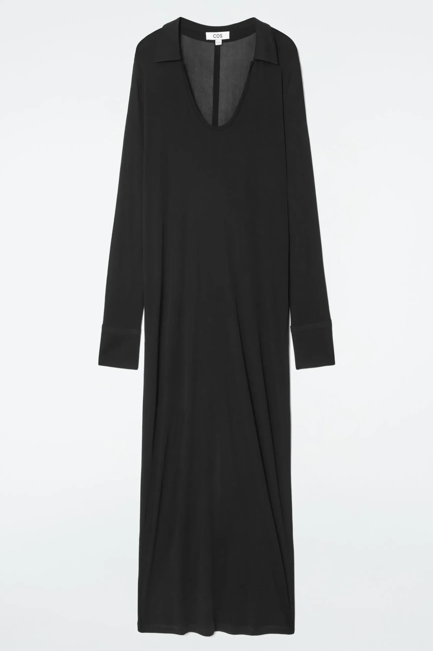 Clearance COS SUKIENKA MAXI Z KOŁNIERZYKIEM TYPU POLO I DEKOLTEM