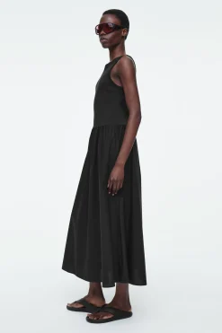 Fashion COS SUKIENKA MAXI Z KONTRASTOWYCH PANELI