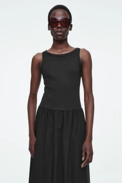 Fashion COS SUKIENKA MAXI Z KONTRASTOWYCH PANELI