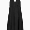 Best COS SUKIENKA MIDI TYPU SLIP DRESS Z DEKOLTEM W SEREK