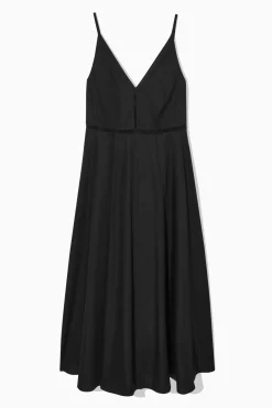 Best COS SUKIENKA MIDI TYPU SLIP DRESS Z DEKOLTEM W SEREK
