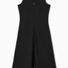 Fashion COS SUKIENKA MIDI Z DEKOLTEM W SEREK I SUWAKIEM