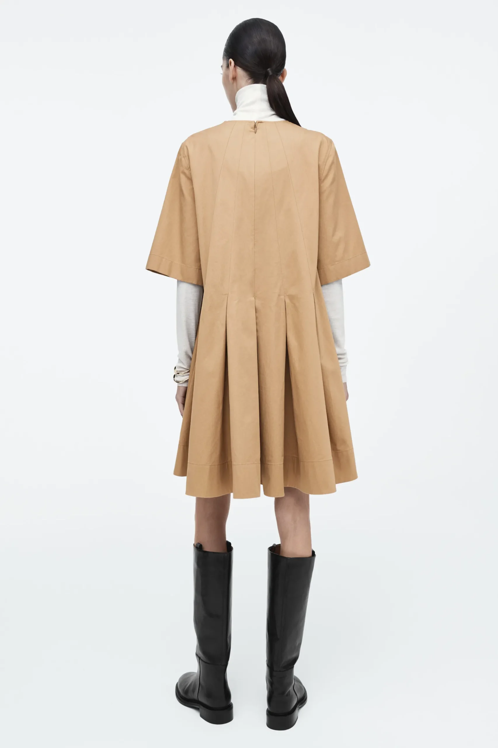 Fashion COS SUKIENKA MINI Z BAWEŁNY Z ZAKŁADKAMI