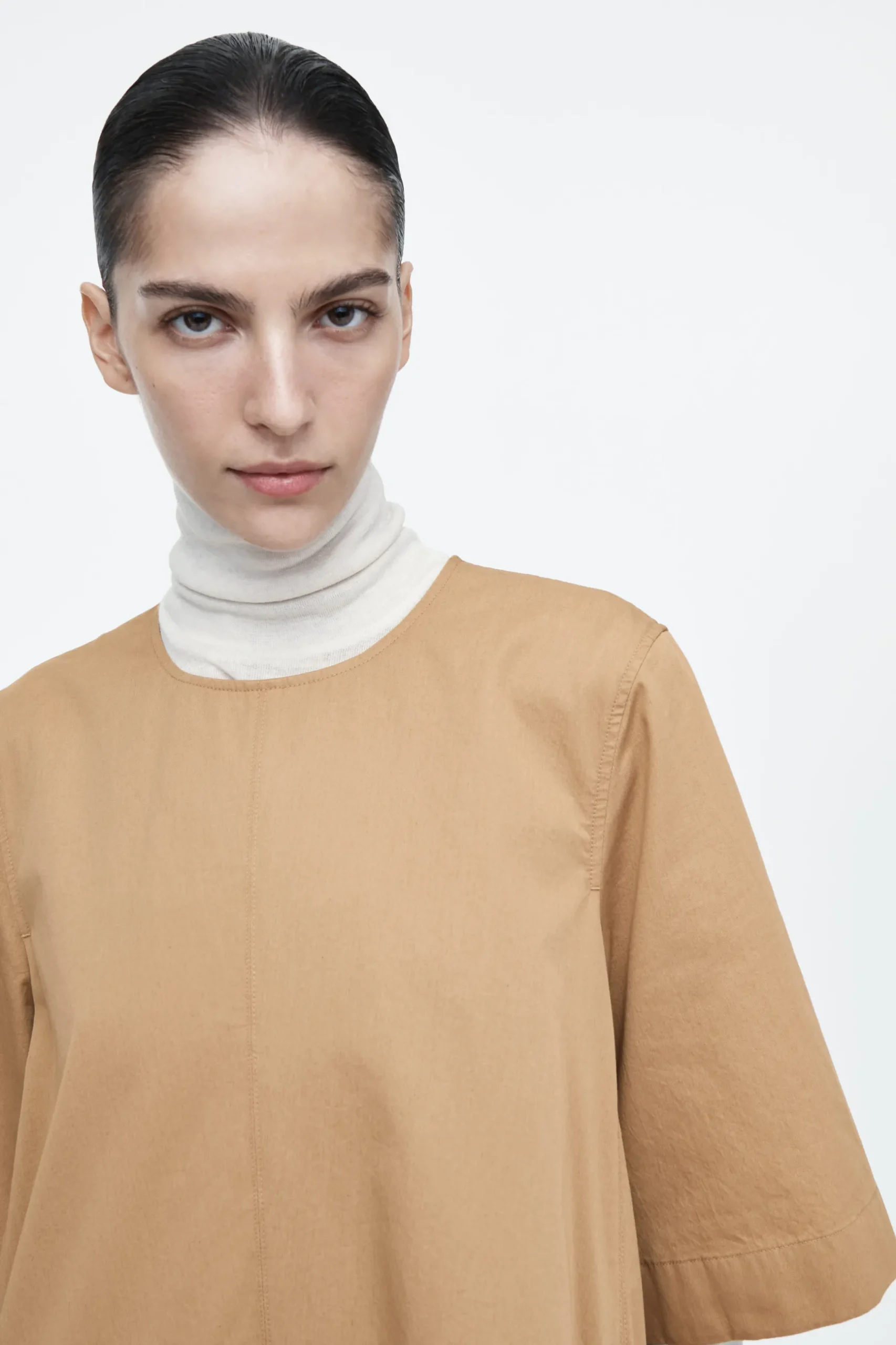 Fashion COS SUKIENKA MINI Z BAWEŁNY Z ZAKŁADKAMI