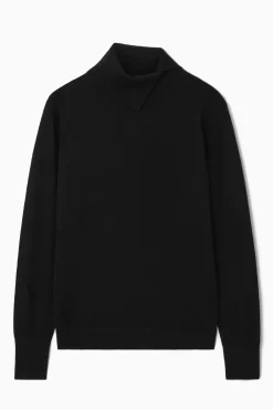 Clearance COS SWETER WEŁNIANY Z ROZCIĘTYM GOLFEM