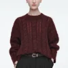 Fashion COS SWETER Z DZIANINY Z MOHEREM O WARKOCZOWYM SPLOCIE