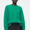 New COS SWETER Z DZIANINY Z MOHEREM O WARKOCZOWYM SPLOCIE