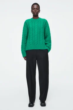 New COS SWETER Z DZIANINY Z MOHEREM O WARKOCZOWYM SPLOCIE