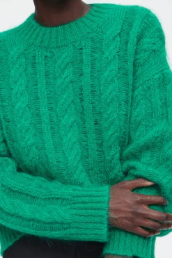 New COS SWETER Z DZIANINY Z MOHEREM O WARKOCZOWYM SPLOCIE