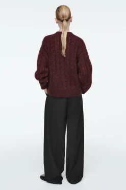 Fashion COS SWETER Z DZIANINY Z MOHEREM O WARKOCZOWYM SPLOCIE