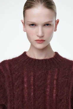 Fashion COS SWETER Z DZIANINY Z MOHEREM O WARKOCZOWYM SPLOCIE