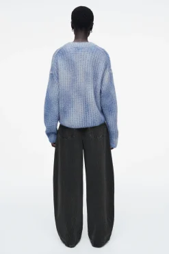 Best COS SWETER Z DZIANINY Z MOHEREM Z DEKOLTEM W SEREK