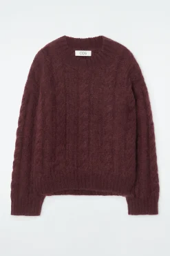 Fashion COS SWETER Z DZIANINY Z MOHEREM O WARKOCZOWYM SPLOCIE