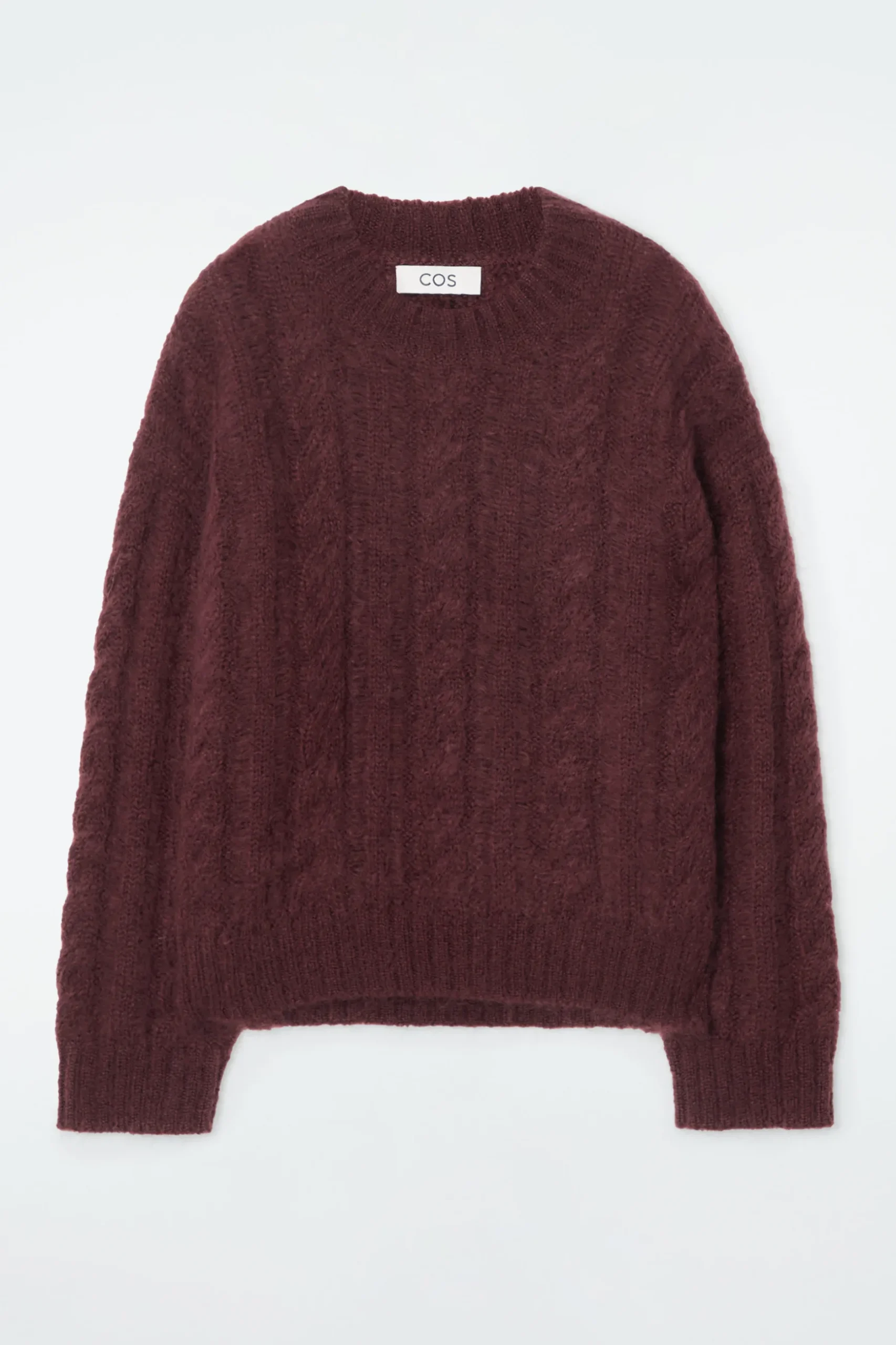 Fashion COS SWETER Z DZIANINY Z MOHEREM O WARKOCZOWYM SPLOCIE